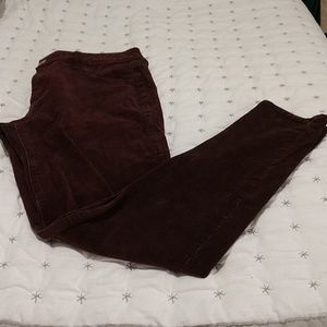 Burgundy Corduroy Jeggings 10 Long